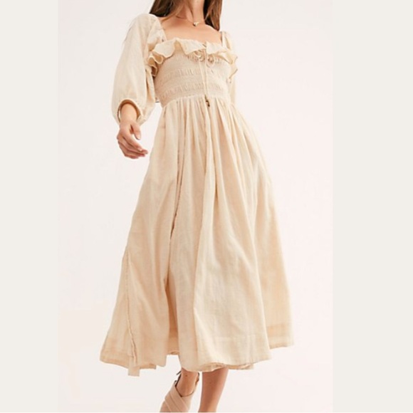 Smocked Midi Dress - Picture 1 of 3